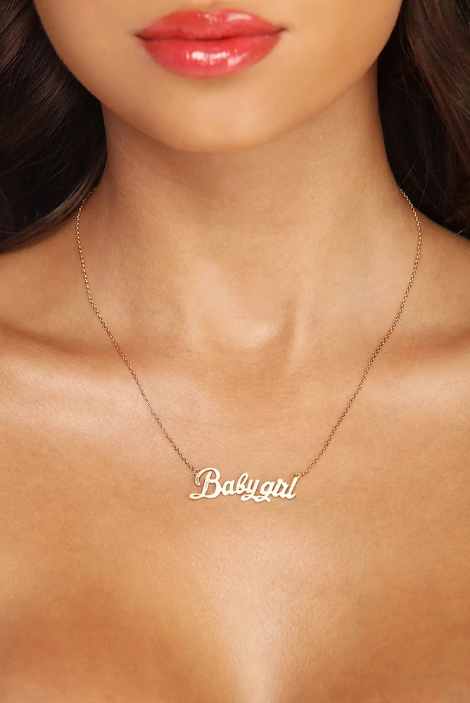 Baby Girl Script Necklace