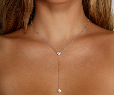 Cubic Zirconia Lariat Necklace