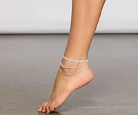 Luxe Rhinestone Anklet Set