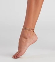 Butterfly Drip Layered Anklet