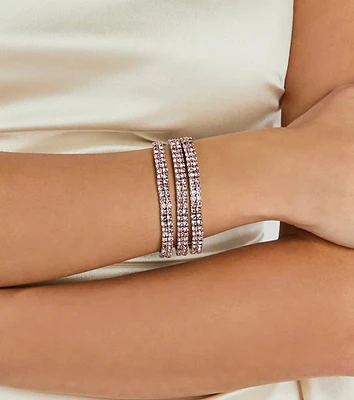 Luxe Touch Rhinestone Stretch Bracelet Set