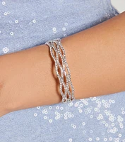 Dazzling Shine Rhinestone Cuff Bracelet