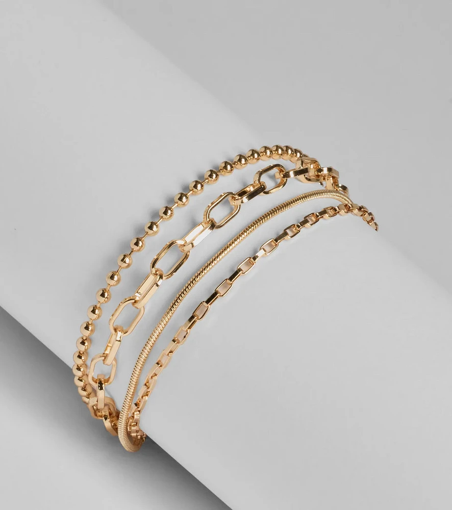 Simple Shine Layered Chain Bracelet