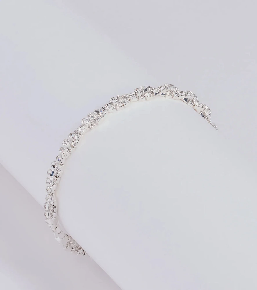 Elevated Chic Rhinestone Twist Bracelet