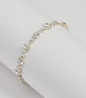 Dainty Glam Rhinestone Clasp Bracelet