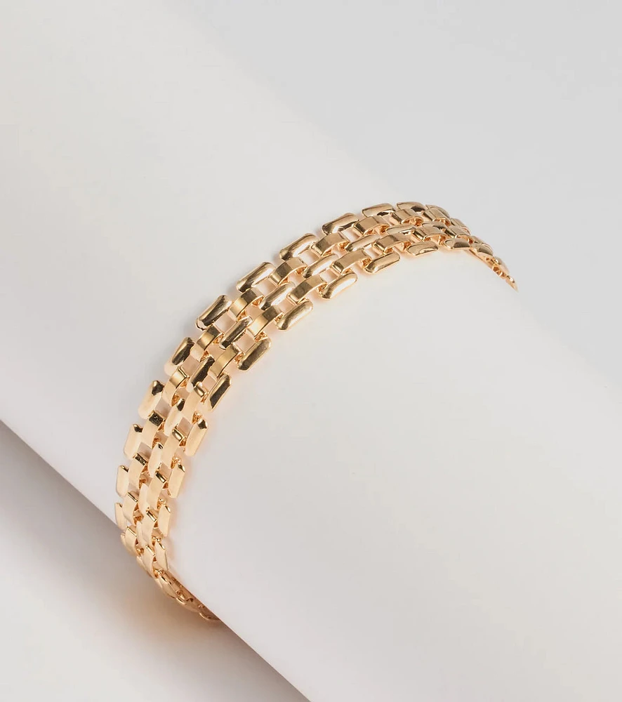 Luxe Statement Watch Chain Bracelet