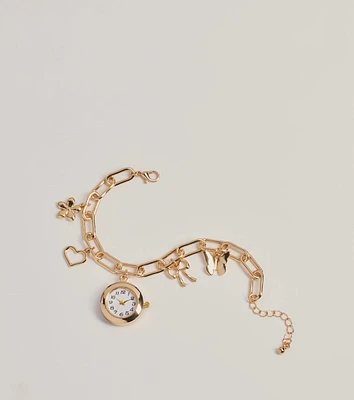 So Glam Chain Link Charm Bracelet