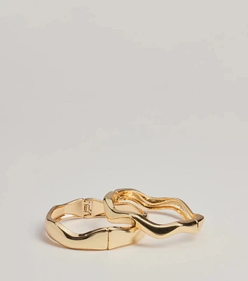 Glam In Motion Two-Pack Metal Hinge Bracelet