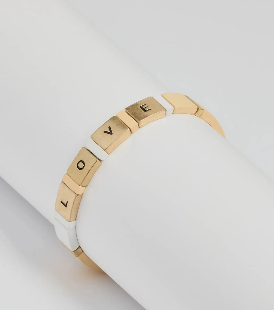 With Love Metal Stretch Bracelet