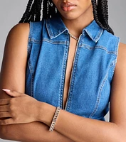 All About Edgy Two Tone Stretch Bracelet