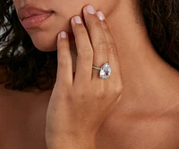 Say I Do CZ Teardrop Ring