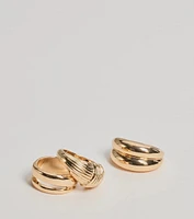 Chic Muse Statement Three-Pack Ring Set