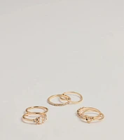 Glam Dainty Details Multi Ring Pack