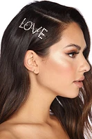 Love Rhinestone Hair Pin