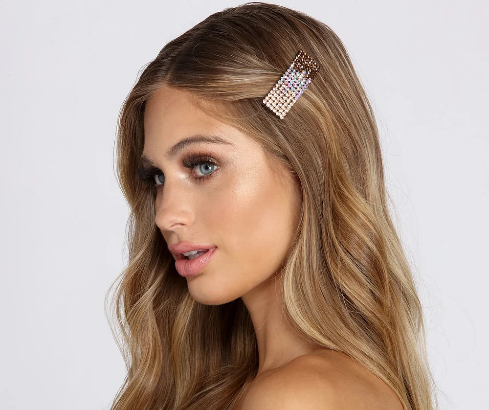 Multi Toned Rhinestone Hair Clip