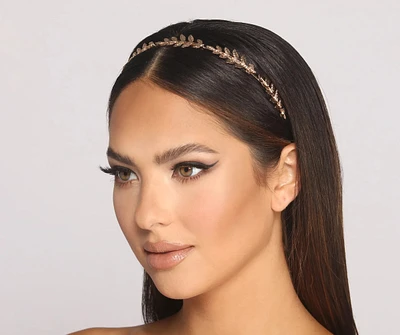 Dainty Metal Leaf Headband