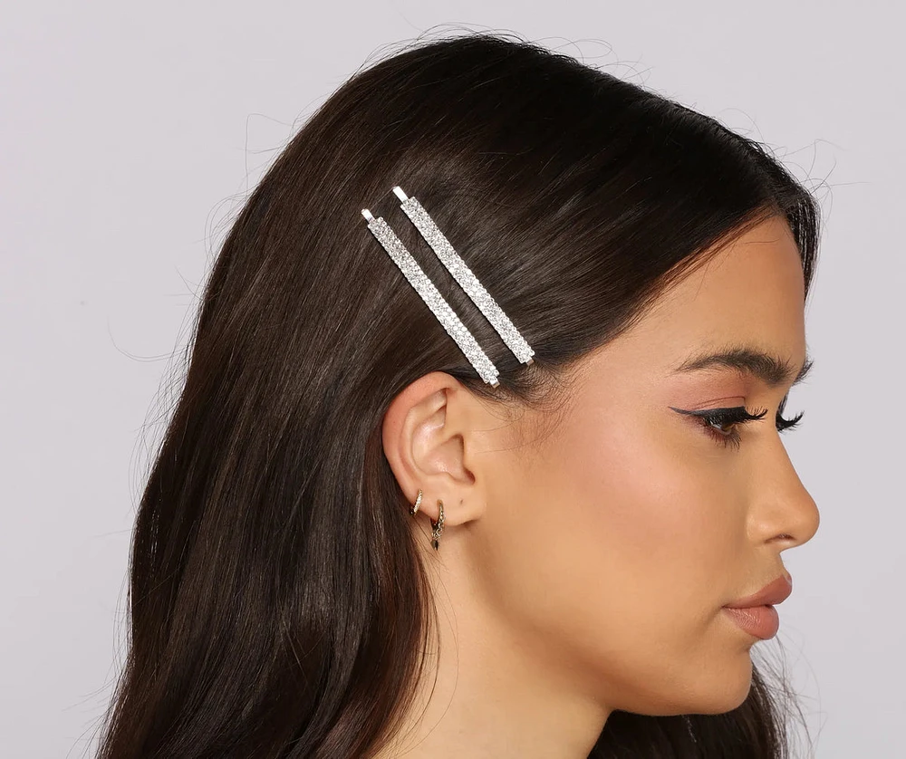 Gorgeous Sparkle Two Pack Rhinestone Bobby Pins Set