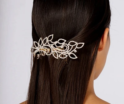 A Night To Remember Rhinestone Leaf Haircomb