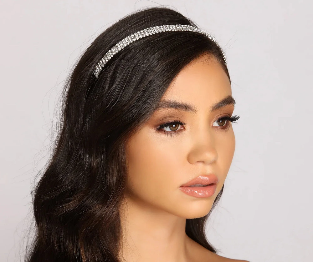 Triple Row Rhinestone Head Band