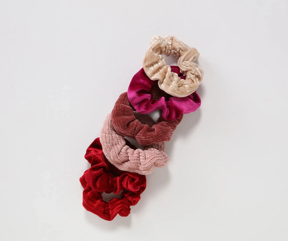 Velvet Chenille Scrunchie Six Pack