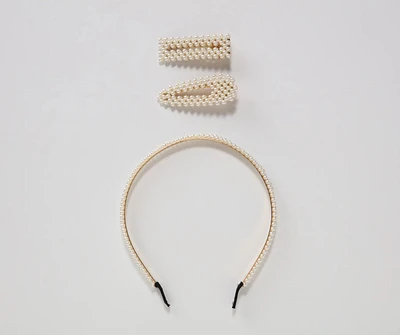 Preppy And Posh Pearl Hair Accessory Set