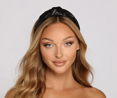 Faux Leather Twist Knot Headband