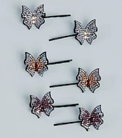 Glam Dreamer Rhinestone Butterfly Hair Pin Set