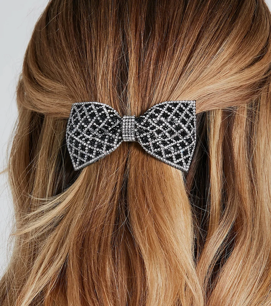 Feeling Pretty Rhinestone Bow Barrette