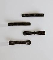 Chic Glam Rhinestone Studded Hair Barrette Set