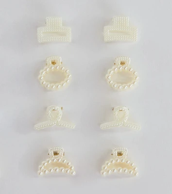 So Fine Faux Pearl Eight Piece Mini Hair Clip Set