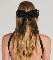 Darling Chic Floral Tulle Hair Bow Clip