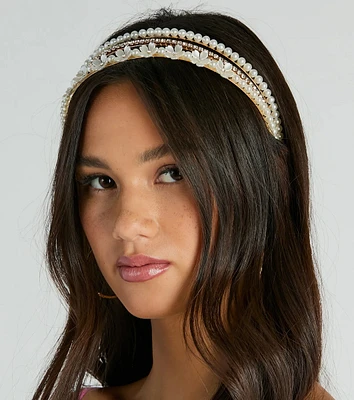Meant To Be Pearl And Rhinestone Headband Set