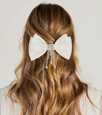Graceful Glamour Satin Hair Bow Clip