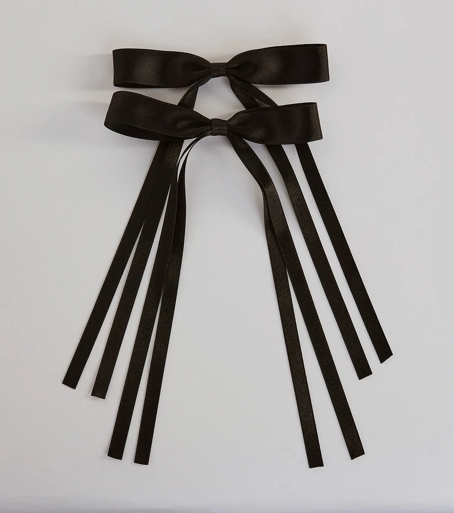 Adorable Style Two-Pack Hair Bow Ribbon Set