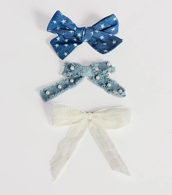 Sweet Pop Three-Pack Hair Bow Barrettes