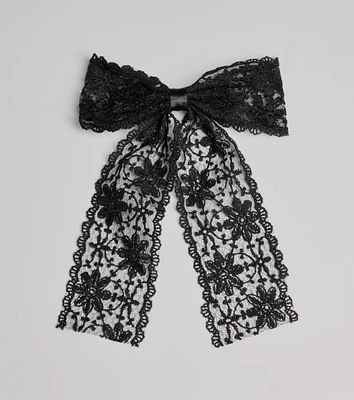 Charming Cutie Floral Lace Hair Bow Barrette