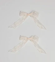 Coveted Charm Floral Lace Hair Bow Clip Set