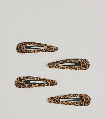 Wildly Chic Leopard Print Hair Clip Multipack