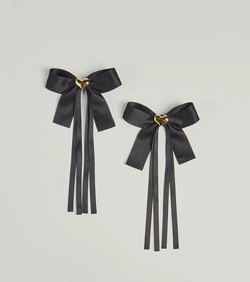 Timeless Charm Two-Pack Metal Heart Bows