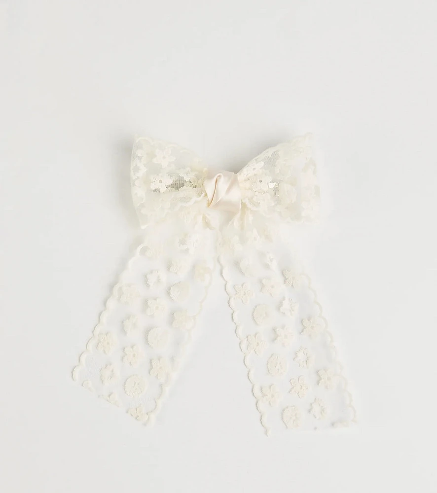 Poised Attitude Lace Hair Bow Clip