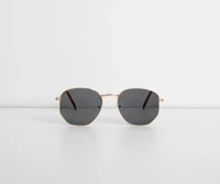 Back At It Hexagon Round Sunglasses