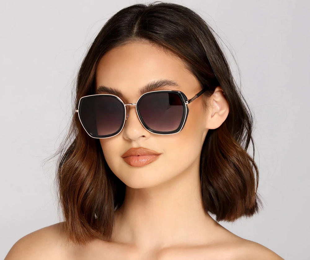 Bring On The Glam Vibes Square Sunglasses