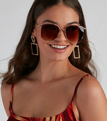 All Day Slay Square Ombre Sunglasses