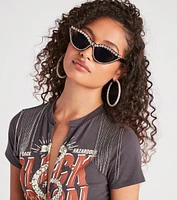 Glam And Catty Rhinestone Cat Eye Sunglasses