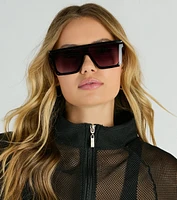 On The Move Oversized Flat Top Sunglasses