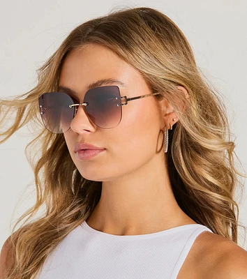 Fave Trend Oversized Cat-Eye Sunglasses