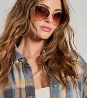 Cute Sight Cateye Metal Sunglasses