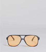 Retro Look Flat Aviator Sunglasses