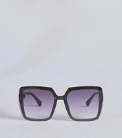 So Sleek Oversized Rectangle Sunglasses