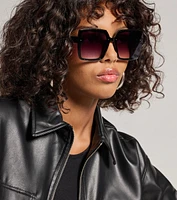 So Sleek Oversized Rectangle Sunglasses